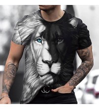 Summer new 3D printed T-shirt animal series - Tiger HF1406-02-02