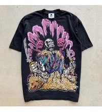 Dark Skull Warrior Short sleeved T-shirt Loose Trendy Top HF2409-03-02