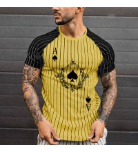 Ace of spades pattern short sleeve men's HE1307-04-07