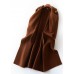 Fashion chocolate wool overcoat trendy plus size long Notched coat back side open coats